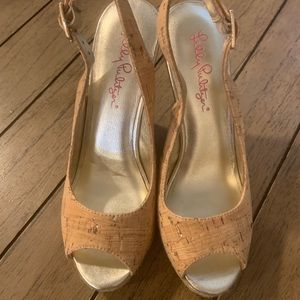 NWOT Lilly Pulitzer Cork Kristen Wedge
